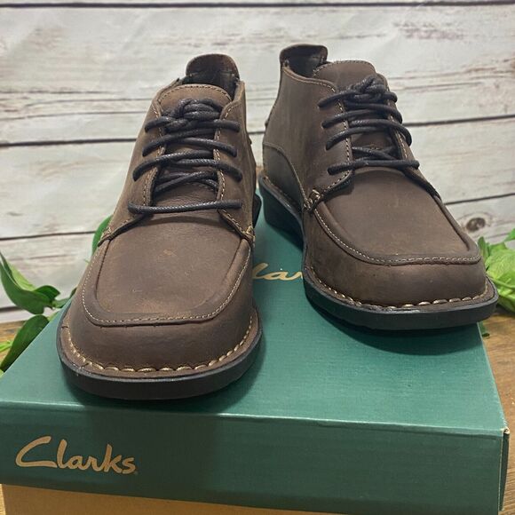 VTG Clarks Bendables Woman's Ankle Boot Brown Leather Upper 5.5M Shoes 5 1/2 M - Picture 2 of 14